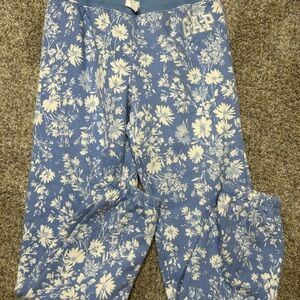 GAP Kids XL (12) Girls Blue Floral Print Jogger Sweatpants